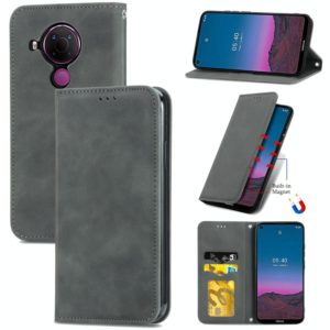 For Nokia 5.4 Retro Skin Feel Business Magnetic Horizontal Flip Leather Case With Holder & Card Slots & Wallet & Photo Frame(Gray) (OEM)