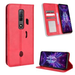 For For ZTE nubia Red Magic 7 Magnetic Buckle Retro Texture Leather Phone Case(Red) (OEM)