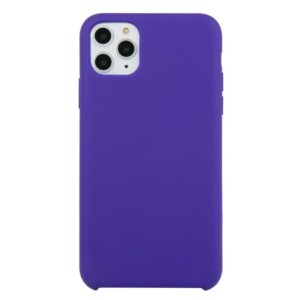 For iPhone 11 Pro Max Solid Color Solid Silicone Shockproof Case(Deep Purple) (OEM)