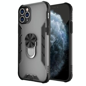 For iPhone 11 Pro Magnetic Frosted PC + Matte TPU Shockproof Casewith Ring Holder (Phantom Black) (OEM)