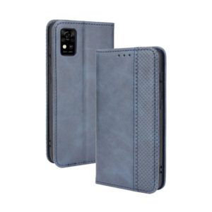 For ZTE Blade A31 Magnetic Buckle Retro Crazy Horse Texture Horizontal Flip Leather Case with Holder & Card Slots & Photo Frame(Blue) (OEM)
