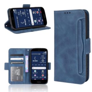 For Fujitsu Arrows F-52B JP Skin Feel Calf Pattern Leather Phone Case(Blue) (OEM)