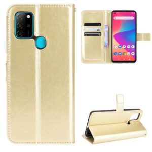For BLU G91 Crazy Horse Texture Horizontal Flip Leather Case with Holder & Card Slots & Lanyard(Gold) (OEM)