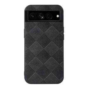 For Google Pixel 7 Pro 5G Weave Plaid PU Phone Case(Black) (OEM)