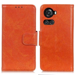 For OnePlus Ace / 10R Nappa Texture Horizontal Flip Leather Phone Case(Orange) (OEM)