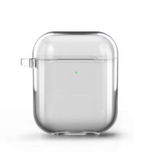 For Airpods1/2 Simple Fluorescent Solid Color Apple Earphone Cover (Transparent) (OEM)