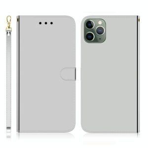 For iPhone 11 Pro Imitated Mirror Surface Horizontal Flip Leather Case with Holder & Card Slots & Wallet & Lanyard(Silver) (OEM)