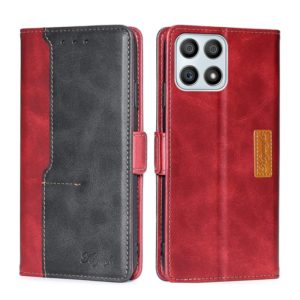 For Honor X30i Contrast Color Side Buckle Leather Phone Case(Red + Black) (OEM)