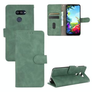 For LG K40S Solid Color Skin Feel Magnetic Buckle Horizontal Flip Calf Texture PU Leather Case with Holder & Card Slots & Wallet(Green) (OEM)