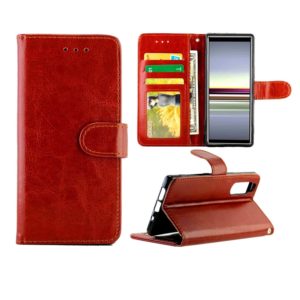 For Sony Xperia 5 Crazy Horse Texture Leather Horizontal Flip Protective Case with Holder & Card Slots & Wallet & Photo Frame(Brown) (OEM)