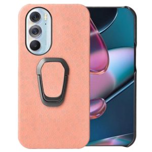 Ring Holder Honeycomb PU Phone Case For Motorola Edge X30(Pink) (OEM)