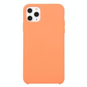 For iPhone 11 Pro Solid Color Solid Silicone Shockproof Case(Apricot Orange) (OEM)