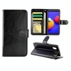 For Galaxy A01 Core/M01 Core Crazy Horse Texture Leather Horizontal Flip Protective Case with Holder & Card Slots & Wallet & Photo Frame(Black) (OEM)