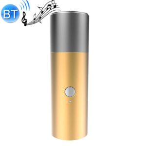 BT201 Small Steel Gun Flashlight Bluetooth Speaker Outdoor Waterproof Metal Small Speaker(Gold) (OEM)