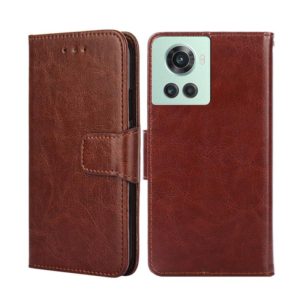 For OnePlus Ace/10R Crystal Texture Leather Phone Case(Brown) (OEM)