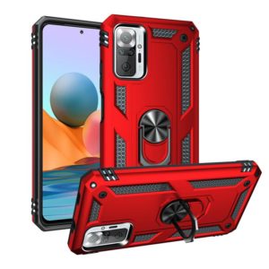 For Xiaomi Redmi Note 10 Pro Shockproof TPU + PC Protective Case with 360 Degree Rotating Holder(Red) (OEM)