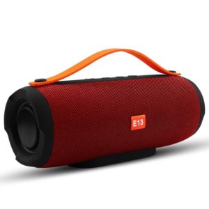 E13 Mini Portable Wireless Bluetooth Speaker Stereo Speakerphone Radio Music Subwoofer Column Speakers with TF FM, RED (OEM)