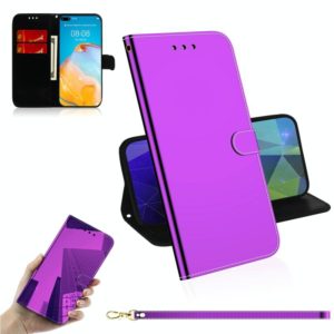 For Huawei P40 Imitated Mirror Surface Horizontal Flip Leather Case with Holder & Card Slots & Wallet & Lanyard(Purple) (OEM)