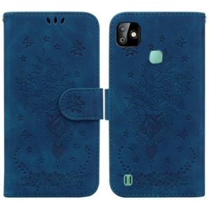 For Infinix Smart HD 2021 X612 Butterfly Rose Embossed Leather Phone Case(Blue) (OEM)