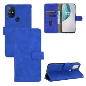 For OnePlus Nord N10 5G Solid Color Skin Feel Magnetic Buckle Horizontal Flip Calf Texture PU Leather Case with Holder & Card Slots & Wallet(Blue) (OEM)
