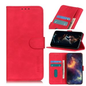 For Motorola Moto One Fusion Plus KHAZNEH Retro Texture PU + TPU Horizontal Flip Leather Case with Holder & Card Slots & Wallet(Red) (OEM)