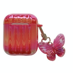 Color Plated PC Earphone Case with Butterfly Clasp For AirPods 1 / 2(Red) (OEM)