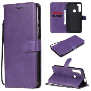 For Motorola Moto One Fuson Plus Solid Color Horizontal Flip Protective Leather Case with Holder & Card Slots & Wallet & Photo Frame & Lanyard(Purple) (OEM)