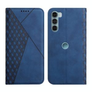 For Motorola Moto G200 5G / Edge S30 Diamond Splicing Skin Feel Magnetic Leather Phone Case(Blue) (OEM)