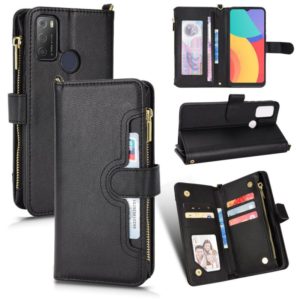 For Alcatel 1S 2021 / 3L 2021 Litchi Texture Zipper Leather Phone Case(Black) (OEM)