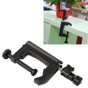 Desktop Fixed Clamp Holder Mount with Tripod Adapter for GoPro Hero12 Black / Hero11 /10 /9 /8 /7 /6 /5, Insta360 Ace / Ace Pro, DJI Osmo Action 4 and Other Action Cameras, Clamp Size: 1 - 6 cm (OEM)