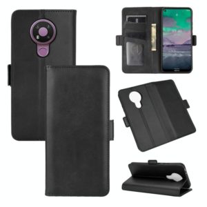 For Nokia 3.4 Dual-side Magnetic Buckle Horizontal Flip Leather Case with Holder & Card Slots & Wallet(Black) (OEM)