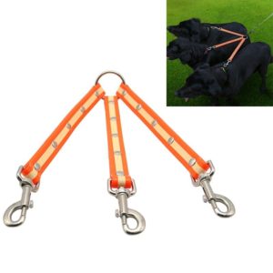 TPU Material Pet Dogs 3 in 1 Tangle-free Traction Rope Double Pet Dog Walking Leash, Length: 25 cm(Orange) (OEM)