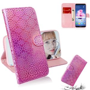 For Huawei Enjoy 7S / Honor 9 Lite Solid Color Colorful Magnetic Buckle Horizontal Flip PU Leather Case with Holder & Card Slots & Wallet & Lanyard(Pink) (OEM)