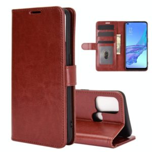 For OPPO A53 2020/OPPO A32 2020 R64 Texture Single Horizontal Flip Protective Case with Holder & Card Slots & Wallet& Photo Frame(Brown) (OEM)