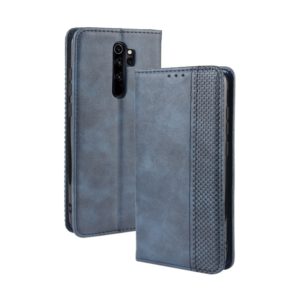 For Xiaomi Redmi Note 8 Pro Magnetic Buckle Retro Crazy Horse Texture Horizontal Flip Leather Case with Holder & Card Slots & Photo Frame(Blue) (OEM)