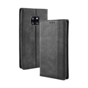 Magnetic Buckle Retro Texture Horizontal Flip Leather Case for Huawei Mate 20 Pro, with Holder & Card Slots & Wallet (Black) (OEM)