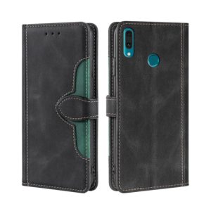 For Huawei Y9 2019 / Enjoy 9 Plus Skin Feel Straw Hat Magnetic Buckle Leather Phone Case(Black) (OEM)