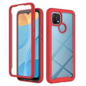 For OPPO A15 Starry Sky Solid Color Series Shockproof PC + TPU Protective Case(Red) (OEM)