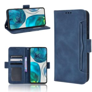 For Motorola Moto G52 4G Skin Feel Calf Texture Card Slots Leather Phone Case(Blue) (OEM)