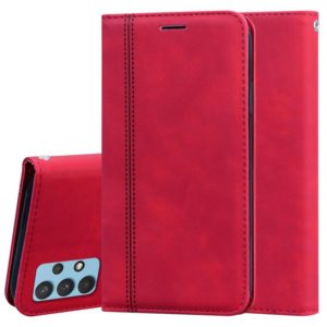 For Samsung Galaxy A32 4G Frosted Business Magnetic Horizontal Flip PU Leather Case with Holder & Card Slot & Lanyard(Red) (OEM)