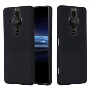 For Sony Xperia Pro-I Pure Color Liquid Silicone Phone Case(Black) (OEM)