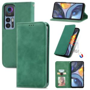 For TCL 30 5G / 30+ 5G Retro Skin Feel Magnetic Leather Phone Case(Green) (OEM)