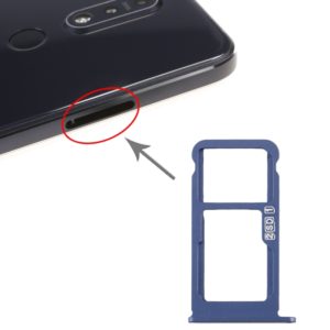 SIM Card Tray + SIM Card Tray / Micro SD Card Tray for Nokia 7.1 / TA-1100 TA-1096 TA-1095 TA-1085 TA-1097 (Blue) (OEM)