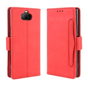 For Sony Xperia 8 Wallet Style Skin Feel Calf Pattern Leather Case with Separate Card Slot(Red) (OEM)