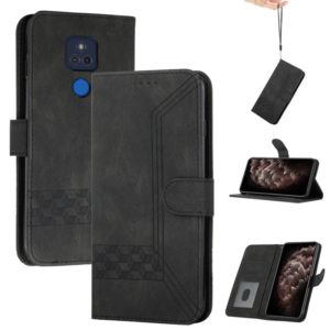 For Motorola Moto G Play 2021 Cubic Skin Feel Flip Leather Phone Case(Black) (OEM)