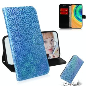 For Huawei Mate 30 Pro / 5G Solid Color Colorful Magnetic Buckle Horizontal Flip PU Leather Case with Holder & Card Slots & Wallet & Lanyard(Blue) (OEM)