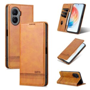 For Honor X40i AZNS Magnetic Calf Texture Flip Leather Phone Case(Light Brown) (AZNS) (OEM)
