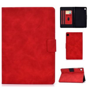 For Huawei MatePad T8 Cowhide Texture Horizontal Flip Leather Case with Holder & Card Slots & Sleep / Wake-up Function(Red) (OEM)
