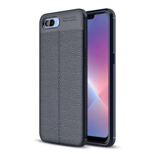 Litchi Texture TPU Shockproof Case for OPPO A5 (Navy Blue) (OEM)