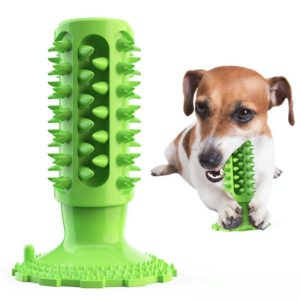 Suction Cup Sounding Dog Toy Bite Resistant Molar Stick Dog Toothbrush Pet Supplies(Green) (OEM)
